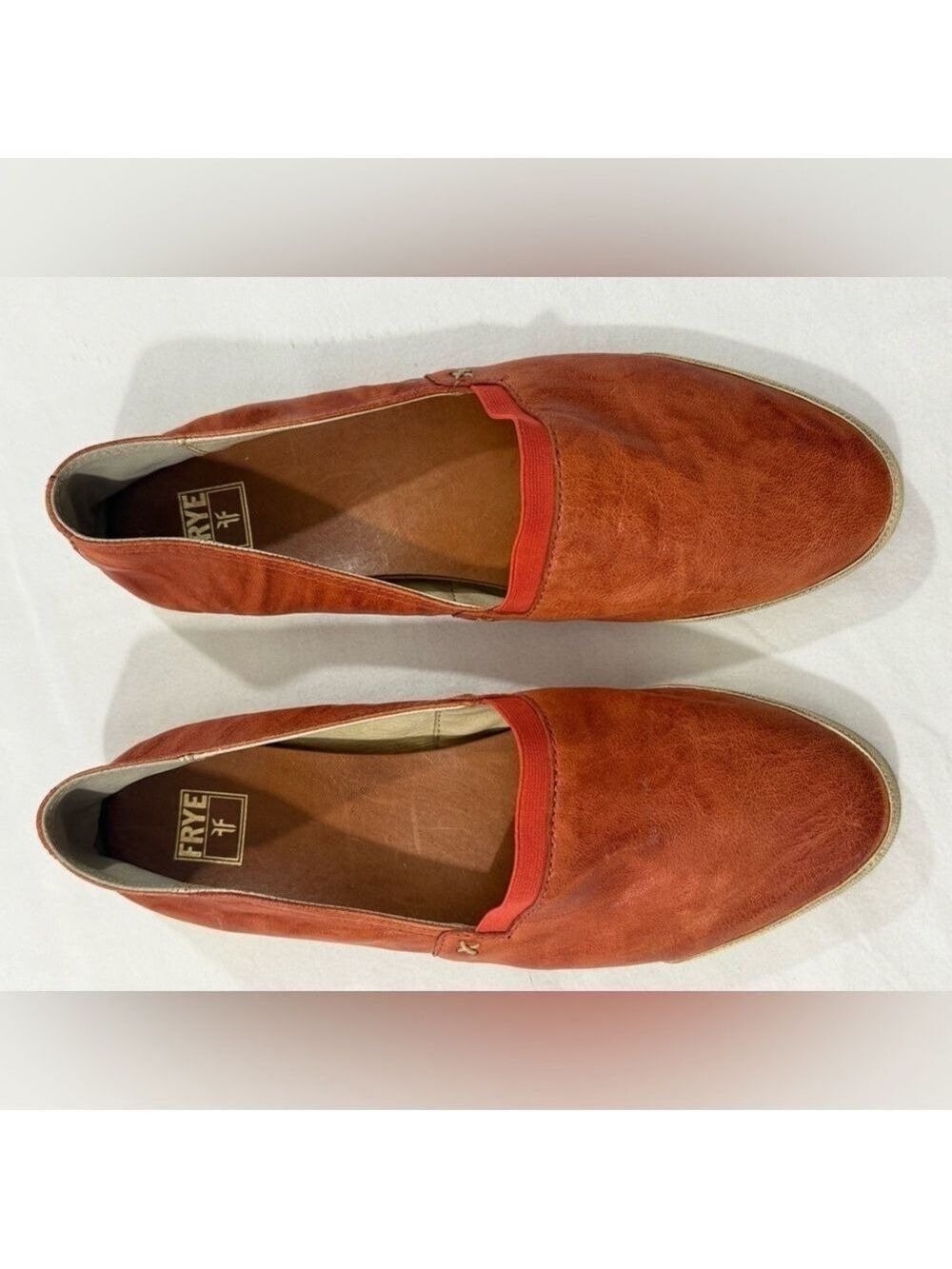 Frye Melanie Leather Slip On Flats 9.5 Cognac Orange Casual - Picture 4 of 10